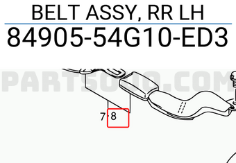 Suzuki 8490554G10ED3 BELT ASSY, RR LH