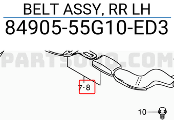 Suzuki 8490555G10ED3 BELT ASSY, RR LH