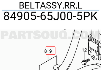 Suzuki 8490565J005PK BELTASSY,RR,L