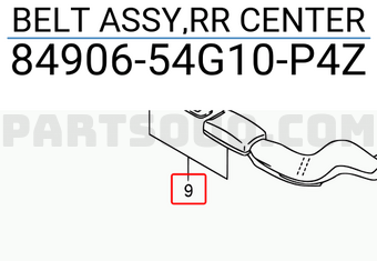 Suzuki 8490654G10P4Z BELT ASSY,RR CENTER