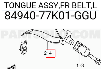 Suzuki 8494077K01GGU TONGUE ASSY,FR BELT,L