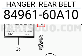 Suzuki 8496160A10 HANGER, REAR BELT