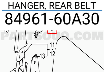 Suzuki 8496160A30 HANGER, REAR BELT