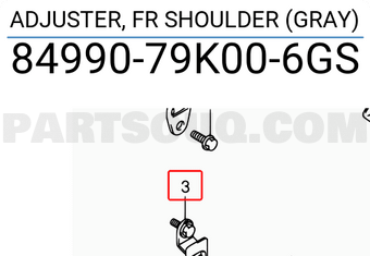 Suzuki 8499079K006GS ADJUSTER, FR SHOULDER (GRAY)