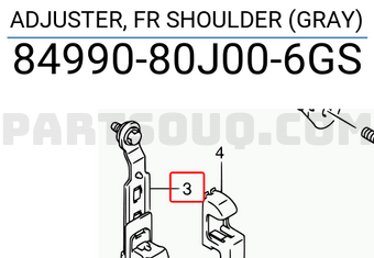 Suzuki 8499080J006GS ADJUSTER, FR SHOULDER (GRAY)