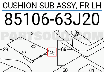 Suzuki 8510663J20 CUSHION SUB ASSY, FR LH