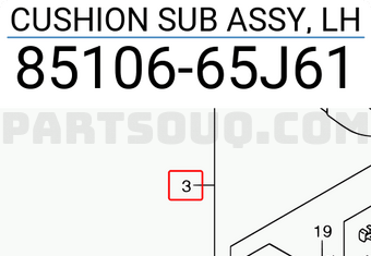 Suzuki 8510665J61 CUSHION SUB ASSY, LH