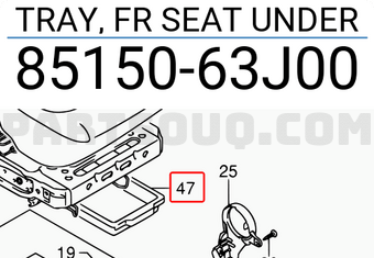 Suzuki 8515063J00 TRAY, FR SEAT UNDER