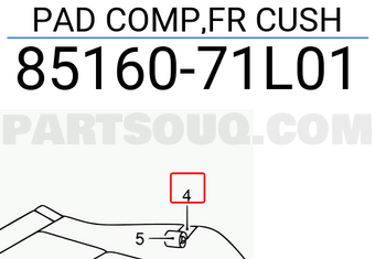 Suzuki 8516071L01 PAD COMP,FR CUSH