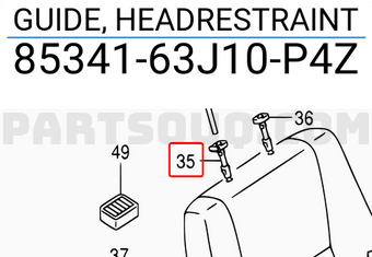 Suzuki 8534163J10P4Z GUIDE, HEADRESTRAINT