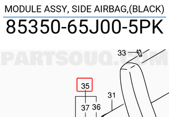 Suzuki 8535065J005PK MODULE ASSY, SIDE AIRBAG,(BLACK)
