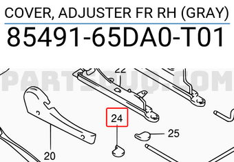 Suzuki 8549165DA0T01 COVER, ADJUSTER FR RH (GRAY)