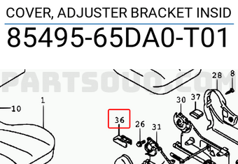 Suzuki 8549565DA0T01 COVER, ADJUSTER BRACKET INSID