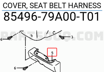 Suzuki 8549679A00T01 COVER, SEAT BELT HARNESS
