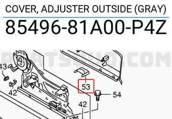 Suzuki 8549681A00P4Z COVER, ADJUSTER OUTSIDE (GRAY)