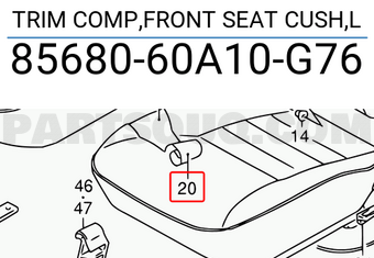Suzuki 8568060A10G76 TRIM COMP,FRONT SEAT CUSH,L