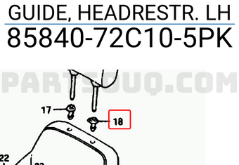 Suzuki 8584072C105PK GUIDE, HEADRESTR. LH
