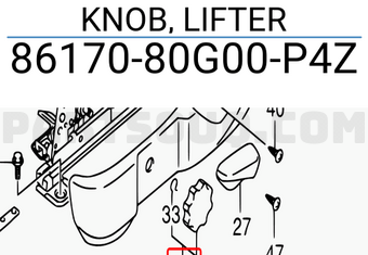 Suzuki 8617080G00P4Z KNOB, LIFTER