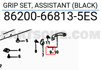 Suzuki 86200668135ES GRIP SET, ASSISTANT (BLACK)