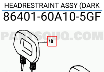 Suzuki 8640160A105GF HEADRESTRAINT ASSY (DARK