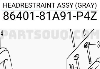 Suzuki 8640181A91P4Z HEADRESTRAINT ASSY (GRAY)