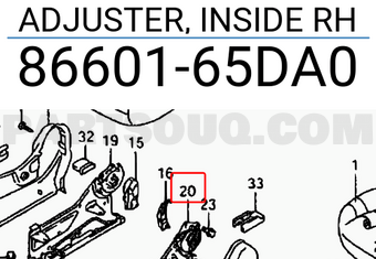 Suzuki 8660165DA0 ADJUSTER, INSIDE RH