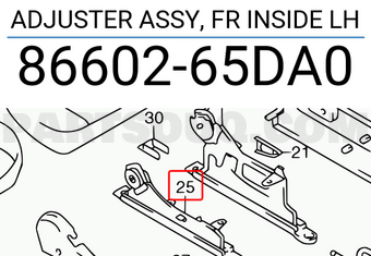 Suzuki 8660265DA0 ADJUSTER ASSY, FR INSIDE LH