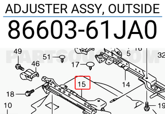 Suzuki 8660361JA0 ADJUSTER ASSY, OUTSIDE