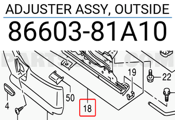 Suzuki 8660381A10 ADJUSTER ASSY, OUTSIDE