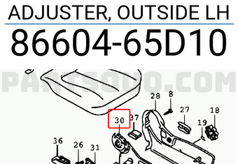 Suzuki 8660465D10 ADJUSTER, OUTSIDE LH