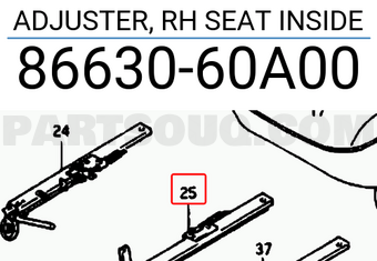 Suzuki 8663060A00 ADJUSTER, RH SEAT INSIDE