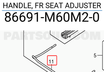 Suzuki 86691M60M20 HANDLE, FR SEAT ADJUSTER