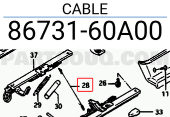 Suzuki 8673160A00 CABLE