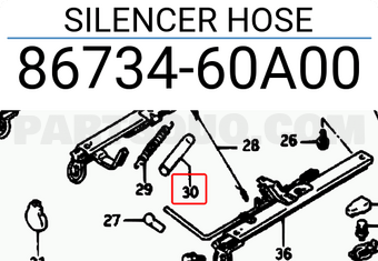 Suzuki 8673460A00 SILENCER HOSE