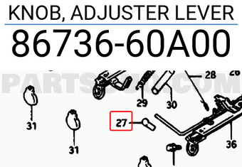 Suzuki 8673660A00 KNOB, ADJUSTER LEVER