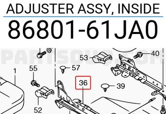 Suzuki 8680161JA0 ADJUSTER ASSY, INSIDE