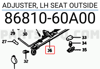 Suzuki 8681060A00 ADJUSTER, LH SEAT OUTSIDE