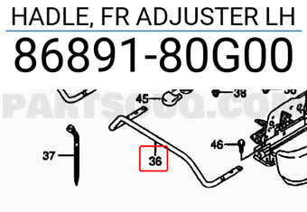 Suzuki 8689180G00 HADLE, FR ADJUSTER LH