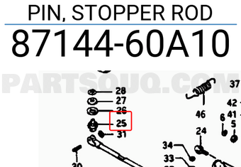 Suzuki 8714460A10 PIN, STOPPER ROD
