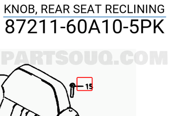 Suzuki 8721160A105PK KNOB, REAR SEAT RECLINING