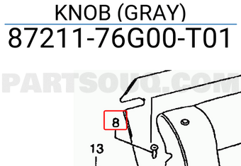 Suzuki 8721176G00T01 KNOB (GRAY)