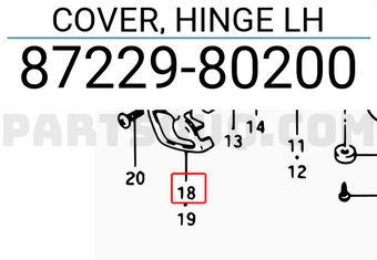 Suzuki 8722980200 COVER, HINGE LH