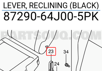 Suzuki 8729064J005PK LEVER, RECLINING (BLACK)
