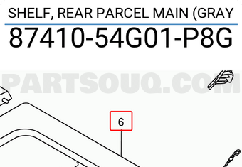 Suzuki 8741054G01P8G SHELF, REAR PARCEL MAIN (GRAY