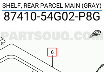 Suzuki 8741054G02P8G SHELF, REAR PARCEL MAIN (GRAY)