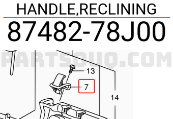 Suzuki 8748278J00 HANDLE,RECLINING
