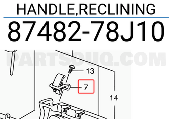Suzuki 8748278J10 HANDLE,RECLINING