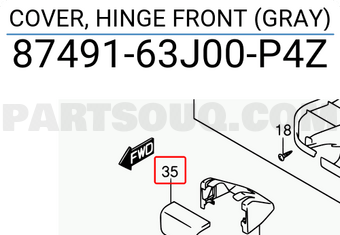 Suzuki 8749163J00P4Z COVER, HINGE FRONT (GRAY)