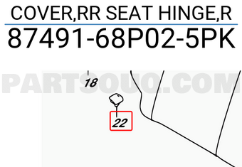 Suzuki 8749168P025PK COVER,RR SEAT HINGE,R