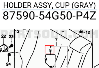 Suzuki 8759054G50P4Z HOLDER ASSY, CUP (GRAY)